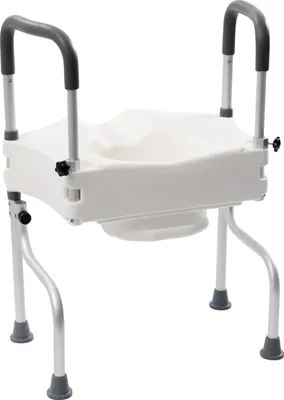Produktbild von Toilettensitzerhöhung, höhenverstellbar, Armlehnen für Stabilität, WEISS