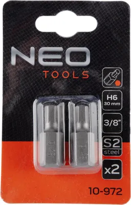 Zdjęcie produktu dla NEO TOOLS Końcówka HEX 6 x 30 mm, S2 x 2 szt.