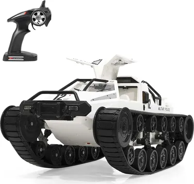 Image de 1/12 RC Tank Car, voiture télécommandée, 2,4 GHz, rechargeable, pivotant à 360 °, cadeaux de véhicules jouets pour garçons et filles