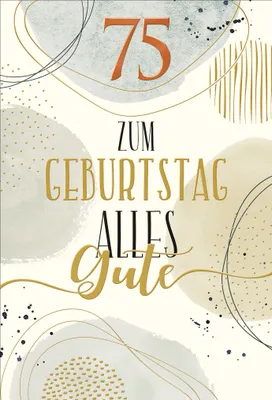 Produktbild von 75. Geburtstag Glückwunschkarte mit Briefumschlag Alles Gute