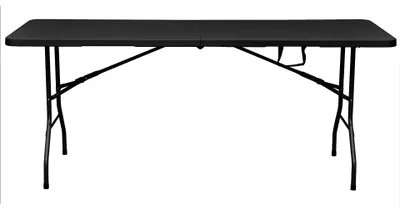 Produktbild von Buffettisch Gartentisch Klapptisch zusammenklappbar faltbar schwarz grau 180x70x74cm NIKOLAUS