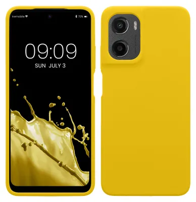 Obrázek produktu pro Pouzdro kwmobile pro Motorola Moto G05 / Moto E15 – silikonové pouzdro – bezdrátové nabíjení – ochranné pouzdro v zářivě žluté barvě