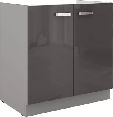 Produktbild von Spülen Unterschrank 80 Hochglanz Grau Küchenzeile Küchenblock Küche Grey Bianca
