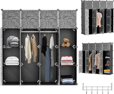 Produktbild von Jayseuw Kleiderschrank DIY Badregal Bücherregal für Miethaus Schuhregal 16 Fächer