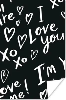 Produktbild von MuchoWow® Poster Herzen Dekoration - Zitat - Liebe - Muster 120x180 cm - Kunstposter