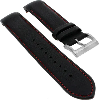 Produktbild von Casio Edifice Ersatzband | Leder Uhrarmband schwarz 22 Casio EQB-800BL