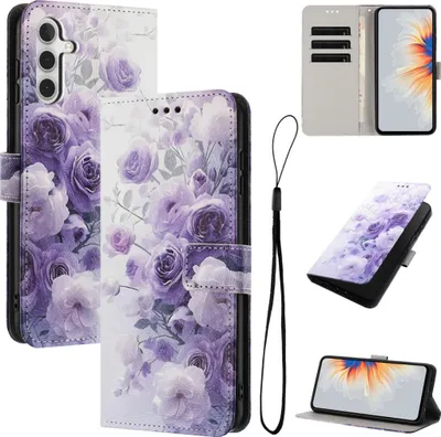 Immagine prodotto di Custodia pieghevole protettiva per cellulare Samsung Galaxy A57 5G in Pelle finta con motivo rosa
