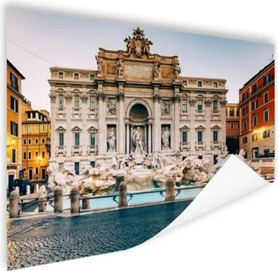 Produktbild von MuchoWow® Poster Springbrunnen - Italien - Rom 180x120 cm - Fotoplakat