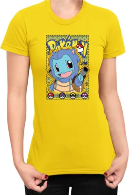 Zdjęcie produktu dla Koszulka Damska Japan Manga Anime Comics Pokemon 046, Lady L / Żółty