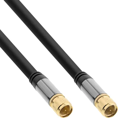 Produktbild von InLine® Premium SAT-Kabel, 4x geschirmt, 2x F-Stecker, >110dB, schwarz, 3m
