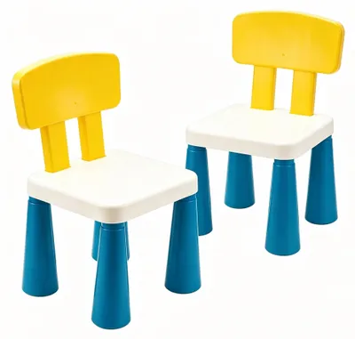 2er-Set Kunststoff-Kinderstühle, 23,5x25x3,7 cm, bunt