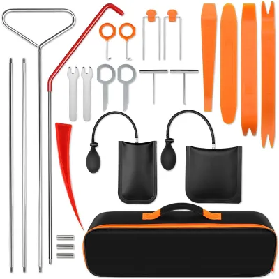 Imagen del producto de Kit de herramientas para automóviles de 25 piezas, con mango y bomba de aire