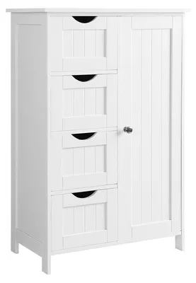 Zdjęcie produktu dla Biała, wiejska szafka łazienkowa, wymiary: 55 x 82 x 30 cm