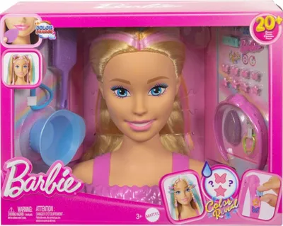 Produktbild von Barbie -Puppe Styling-Kopf, blonde Haare mit mehr als 20 bunten Accessoires, Make-up-/Styling-Puppenkopf, Weiblich, 3 Jahr(e), Mädchen, 266 mm, 1,2 kg