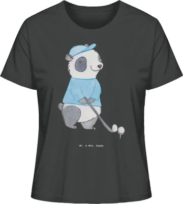 Produktbild von Mr. & Mrs. Panda Damen T-Shirt Panda Golfen Größe XL - Anthrazit - Geschenk, Basic Shirt, Oberteil, Golf spielen, Baumwoll, Baumwollshirt, Golfturnier, Golfplatz, Verein