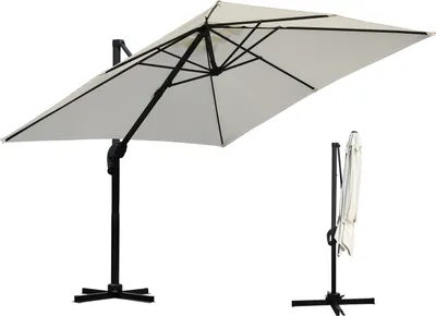 Obrázek produktu pro Aopunly slunečník osvětlení konzolový slunečník 300 cm zahradní slunečník pavilon UV50+ béžový