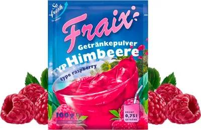 Produktbild von FRAIX Getränkepulver Himbeere 50er Pack (50 x 100g) Vorteilspack Instantpulver
