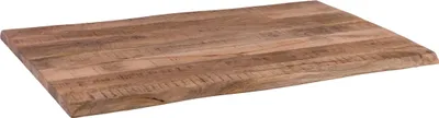 Produktbild von Holzplatte 120x60 cm Curt, Tischplatte aus Mangoholz massiv + raue Oberfläche, Baumkanten-Platte für Heimwerker, geeignet für Arbeitsplatten, Tische & Fensterbretter