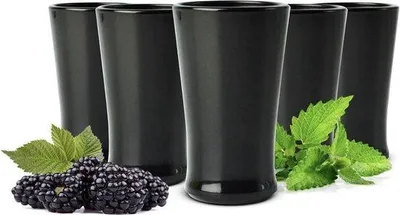 Produktbild von Famanu Set von 6 schwarzen Schnapsgläsern - für Tequila, Jenever, Shots und Wodka