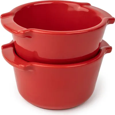 Produktbild von PEUGEOT 2er Set Mini Auflaufform APOLLIA 11cm Rot Keramik Ofenfest Dessertform