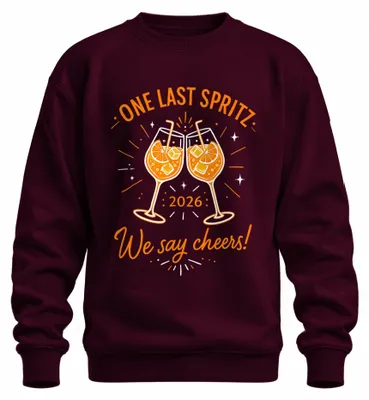 Imagen del producto de "One Last Spritz 2026" - Camiseta tipo suéter para despedida de soltera, ideal para el verano, color burdeos, talla XXL