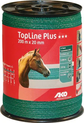 Produktbild von 200 m Weidezaunband TopLine Plus Breite 20 mm Bruchlast 120 kg 5 x 0,30 mm Tricond