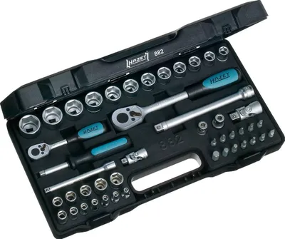 Produktbild von HAZET Steckschlüsselsatz metrisch 1/4" (6.3 mm), 3/8" (10 mm) 46teilig Hazet 882