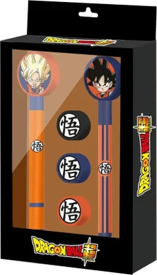 Produktbild von Dragon Ball Super Set mit Stift, Bleistift und 3 Radiergummis