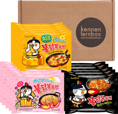 Produktbild von Samyang BULDAK Ramen Combo | Kennenlernbox | 5er Pack Hot Chicken & 5er Pack Carbonara & 5er Pack Käse