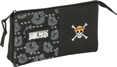 Zdjęcie produktu dla Piórnik Safta Triple One Piece Pirates Pencil Case Black Man Black One Size