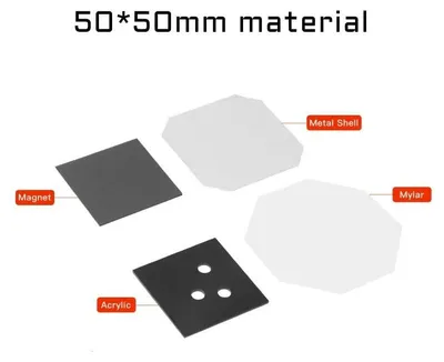 Immagine prodotto di Magneti fotografici da frigo - Kit di materiali per la realizzazione - 5×5 cm (50×50 mm) - 1000 pezzi - Con fustella - Per pressa per magneti/spille