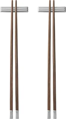 Produktbild von Georg Jensen BERNADOTTE CHOPSTICKS SET WITH REST 2 SETS, SS & MANILKARA 10019848