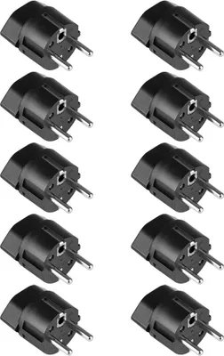 Produktbild von 10 x Adapter Schweiz zu EU Converter Stecker Reiseadapter Schwarz