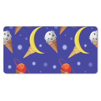 Produktbild von MuchoWow® Schreibtischunterlage Planeten - Eiswaffeln - Muster 80x40 cm - XXL Mauspad - Gaming Mauspad