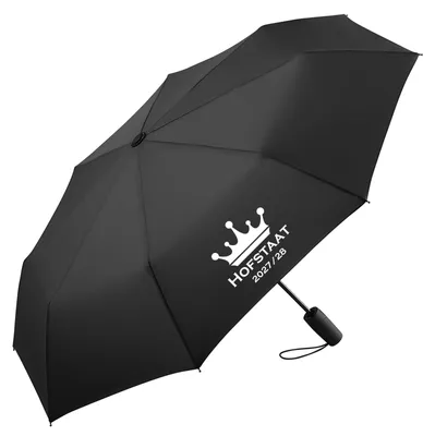 Produktbild von Huuraa Regenschirm Hofstaat 2027/28 Krone Schützenfest 98cm Schwarz Sturmfest Taschenschirm Geschenkidee