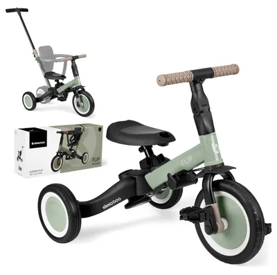 Immagine prodotto di Kikkaboo triciclo Flip 5 in 1 telaio in acciaio maniglie antiscivolo regolabile convertibile verde