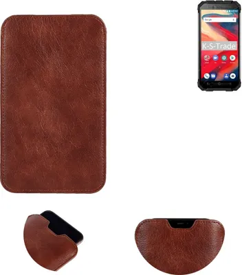 Produktbild von K-S-Trade Schutzhülle Handyhülle kompatibel mit Ulefone Armor X2 Handytasche Kunstleder Sleeve in braun