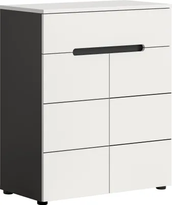 Produktbild von Schuhkommode >Canu< in Basalt Grau / Weiß - 80x94x37cm (BxHxT)