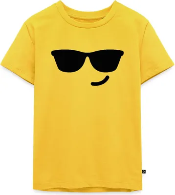 Produktbild von Spreadshirt Emoticon Cool Kostüm Karneval Gruppenkostüm Kinder Premium T-Shirt, 134/140 (8 Jahre), Sonnengelb