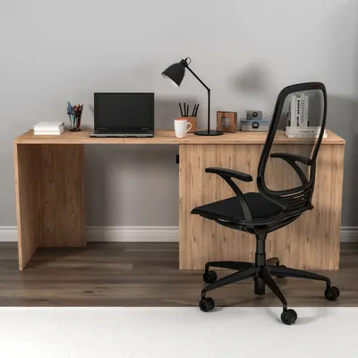 Produktbild von Skye Decor, Akser - Atlantic Pine, Anthracite, Schreibtisch, Atlantische Kiefer, 100 % MELAMINBESCHICHTETE SPANPLATTEN, 180 x 47 x 73,8 cm
