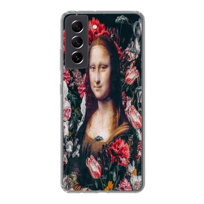Produktbild von MuchoWow® Handyhülle Schutzhülle Hülle für Samsung Galaxy S21 FE Mona Lisa - Blumen - Da Vinci Silikon Softcase Handy Hülle - Mobiltelefonhülle