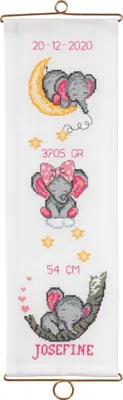 Produktbild von Permin Kreuzstich Stickpackung "Josefine", Zählmuster, 14x44cm, 36-9401