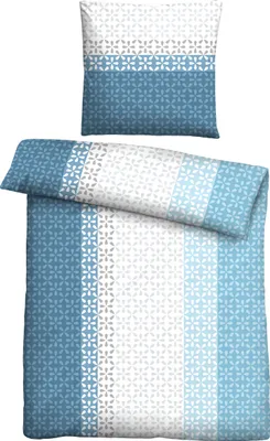 Produktbild von Traumhaft schlafen - Castell - Markenbettwäsche Mikrofaser Bettwäsche 0561118 LÄNGSSTREIFEN color: azurblau, size: 1x 135x200 cm + 1x 80x80 cm