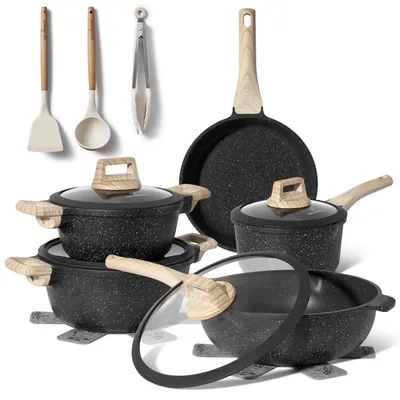 Image de Ensemble de 14 casseroles avec revêtement antiadhésif