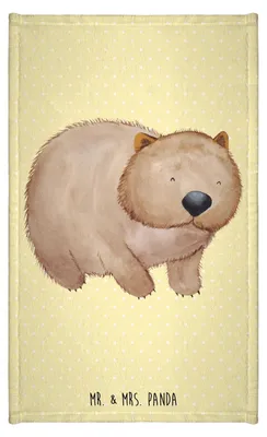 Produktbild von Mr. & Mrs. Panda Handtuch Wombat - Gelb Pastell - Geschenk, Frotteehandtuch, Klein, gäste wc, Das Leben Ist schön, Gästetuch, Australien, Lustige Sprüche, Motivation