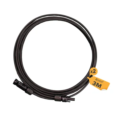 Produktbild von enjoy solar® HISkon Solarkabel Verlängerung MC4 auf MC4, 4 mm², 3 m, PV-Kabel, 0% MwSt.