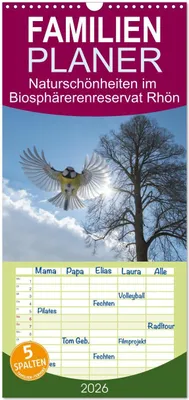 Produktbild von Familienplaner 2026 - Naturschönheiten im Biosphärerenreservat Rhön mit 5 Spalten (Wandkalender, 21 x 45 cm) CALVENDO