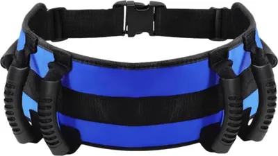 Produktbild von Pflege-Transfergürtel mit 6 Griffen – Geh- und Hebehilfe für Senioren, Übergewichtige & Patienten, Blau, 145 cm