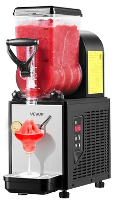 Image de VEVOR, machine à granité de 6 litres, machine à glace professionnelle avec fonction de nettoyage automatique, machine à margaritas pour restaurants, bars et fêtes. Idéale pour les granités, les margaritas et les milkshakes