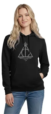 Produktbild von Spreadshirt Harry Potter Heiligtümer des Todes Symbol Damen Hoodie, S, Schwarz